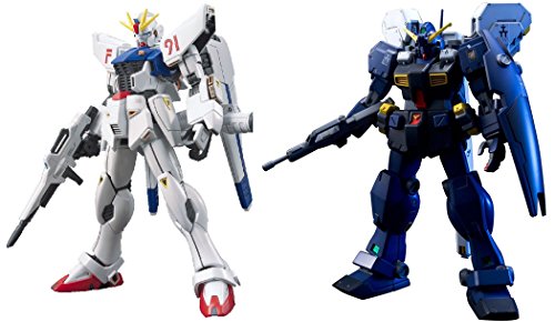 2 Bandai Gundam Model Sets - HGUC RX121-2 Gundam TR-1 Hazel Titan Prototype and F91 EFSF Prototype Attack (Japan Import)