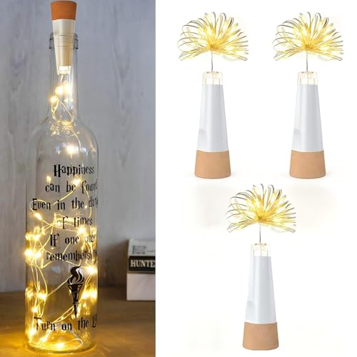 Umiwe Flaschenlichter, Über Usb Wiederaufladbare Lichterkette, 2024 Verbesserte Weinflaschen-Lichterkette Mit Korken Für Party Halloween Weihnachten(Warm, 8Stück)