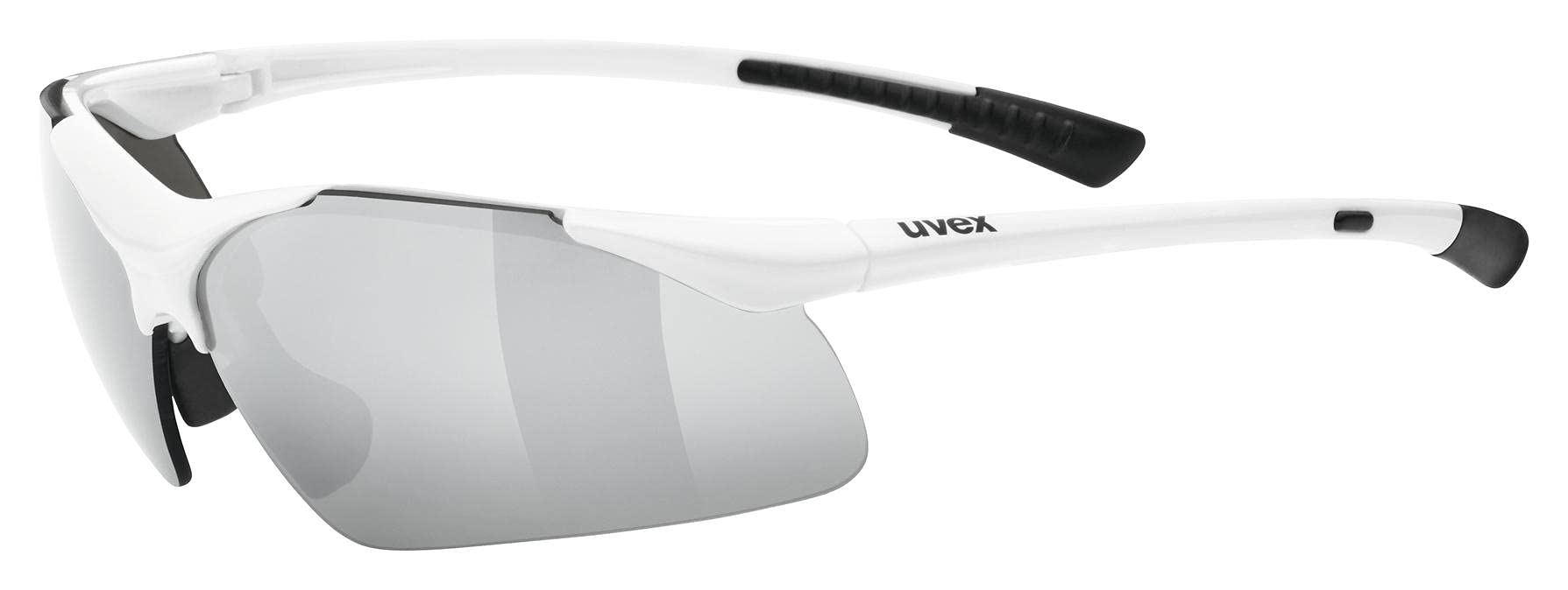 uvex Sportstyle 223 - Sports Sunglasses for Men and Women - Mirrored Lenses - Comfortable & Non-Slip - White/Silver - One Size