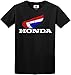 Honda Classic Red White & Blue Wing Logo Men's Short Sleeve T-Shirt (Large, Black)