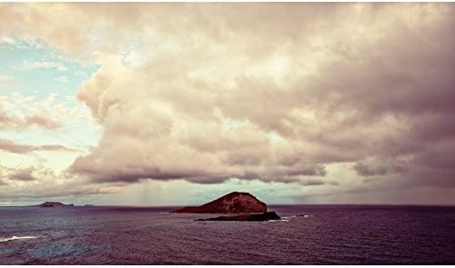Little Rock Big Sea Sunrise Rain Over the Pacific Ocean Oahu Hawaii Fine Art Seascape Photography Print