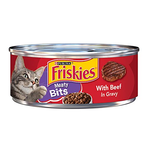 Purina Friskies Gravy Wet Cat Food, Meaty Bits With Beef in Gravy - (24) 5.5 oz. Cans