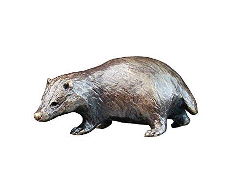 Richard Cooper & Company Solid Bronze Miniature Badger, Rich Brown Chestnut Patina, 3.5 x 2 x 1.9 cm