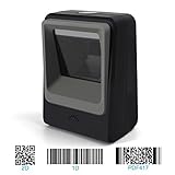 Alacrity 8200 Series Handsfree 2D 1D Wired Barcode Scanner, Omnidirectional Desktop Bar Code Reader with USB Cable, Capture Barcodes from Mobile Phone Screen, Black