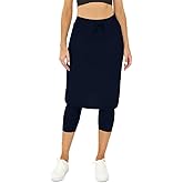 Aurgelmir Women's Tennis Golf Skirts Workout Skirted Leggings Yoga Capri Pants with Skirts Skorts Pockets