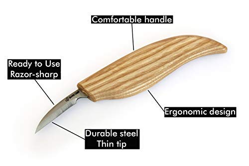 BeaverCraft, Wood chip carving detail knife for fine wood cutting and thin detailing The best knife for small whittling and fine cuts C7