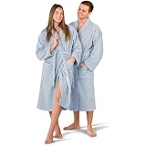 thumbnail image 2 of Luxury Cotton Bathrobe With Slippers – 100% Terry Cloth Hotel Style Robe For Men & Women 2 of 14
