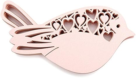 Amazon Chenxi Store 50個robin Bird Wedding Place名前カードワイングラスカット真珠光沢カードパーティーアクセサリー ピンク B 1071 インテリア オンライン通販