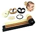 Hair Bun Maker - Easy Sock Buns Fast French Curler Magic Donut Twist Shaper - Perfect DIY Accessories Styling Tool for Girls Women - 3 PCS (Black, Blonde, Brown), 1 Metal Lotus Hair Clip, 1 Hair Tie