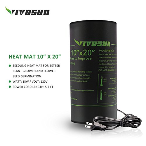 VIVOSUN 10"x20" Seedling Heat Mat and Digital Thermostat Combo Set in