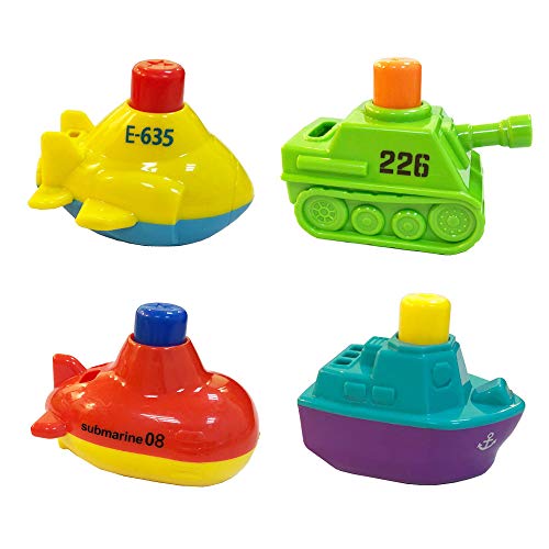 MOLICUI-Bath-Bathtub-Toys-Boats for Toddlers Squirts Floating Bath Tub Boats for Boys and Girls,4 Pack …