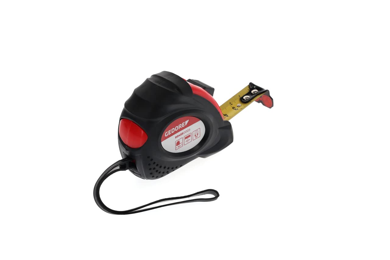 GEDORE red Tape measure, Roller tape measure, 3 m, Accuracy class II, Magnetic, Automatic tape rewind, Metal clip, R94550003