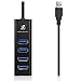 iXCC Aluminum 4 Port Compact Portable High Speed USB 3.0 Data Hub for Windows, Mac OS, Linux - Black