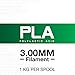 HATCHBOX PLA 3D Printer Filament, Dimensional Accuracy +/- 0.03 mm, 1 kg Spool, 3.00 mm, Black