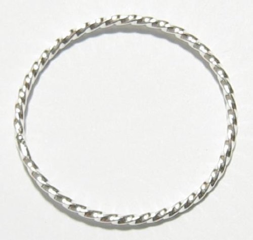 1 pc .925 Sterling Silver Round Closed Twist Hoop Jump Ring Connector 25mm / Findings / Bright