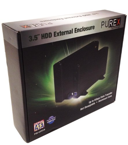 PUREX Technology USB3.0 to 3.5" External SATA HDD Enclosure- PXE-U3PD/B - Thumbnail 2