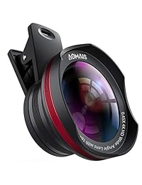 Lente de cámara de teléfono, AOMAIS Pro Kit de lente de cámara compatible con iPhone Samsung  Pixel etc, Macro y lente gran angular con luz LED, correa de liberación rápida y funda de viaje