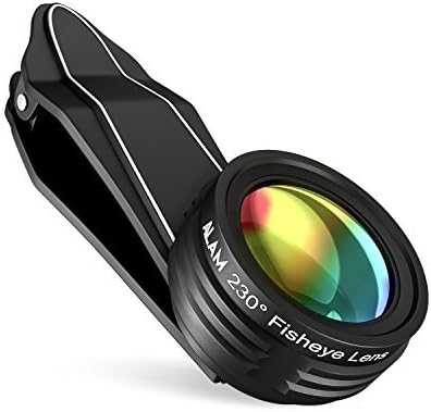 Cell Phone Camera Lens Kit, Universal Smartphone HD Macro x15, Fisheye 230° and Wide Angle 0.65X Photo Lenses, Fits iPhone 5S, 6, 6S, 7, 8, X, Samsung, LG, Huawei Smart Phones, Bonus Lens Hard Case