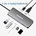 7-in-1 Thunderbolt 3 USB-C Hub with Power Delivery, USB-C to 4K HDMI Adapter/Samsung Dex/DVI Display Adapter,SD Card Reader for MacBook Pro 2018/2017/2016, XPS,Hp Spectre, Surface Pro etc.-Gray
