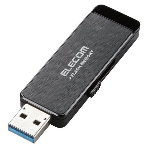 エレコム USBメモリ 4GB USB3.0 情報漏洩対策 パスワードロック ハードウェア暗号化機能搭載 ブラック MF-ENU3A04GBK商品画像