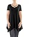 AMORE ALLFY Women's Comfy Flattering Flare Hem Swing Tunic Top Made in USA (True Missy Size)