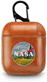 NASA AirPod Case NASA Logo Airpods Case Space Airpods Case Cover Art Background Apple Airpods Case NASA Airpods 2 Case (Light Brown)
