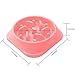 PINJUM Slow Feeder Dog Bowls Fun Interactive Stop Bloat Bowl Pet Non-Slip Drink Water Bowl Square Base Rose Red