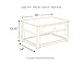 Signature Design by Ashley Marion Traditional Square Lift Top Coffee Table with 1 Fixed Floor Shelf, Dark Brown