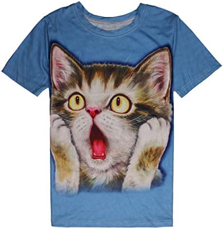 メンズ レディース Tシャツ Rexzo 可愛い 3d猫柄 多色選択 かっこいい 夏服 表情ねこ模様 丸首 スペシャル トップス 面白い ゆったり 通勤 カップル用 シンプル 上着 吸汗速乾 クラス服 便利服 クール インナーシャツ