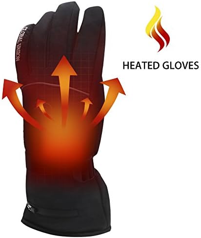 Greensha Rechargeable Electric Battery Heated Gloves for Men&amp;Women,Outdoor Indoor battery powered Hand Warmer,Novelty Thermal Gloves for Hiking Skiing Cycling&amp;Hunting (Black, XL)