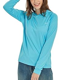 Willit - Camiseta con capucha para mujer con protección solar UPF 50+