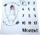 Baby Milestone Blanket | Flannel Fleece | Monthly Photography Background Prop | Growing Infants and Toddlers | Boy or Girl | Frame Included