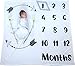 Baby Milestone Blanket | Flannel Fleece | Monthly Photography Background Prop | Growing Infants and Toddlers | Boy or Girl | Frame Included