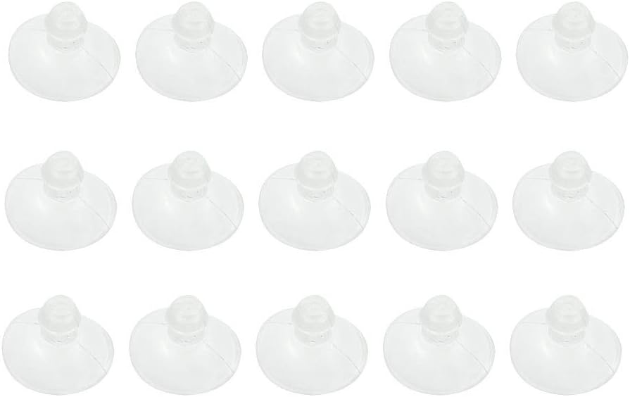 Hxchen 18mm/0.7" Furniture Desk Glass Rubber Transparent Anti-Collision Suction Cups Sucker Hanger Pads for Glass Plastic Without Hooks - (15 Pcs)