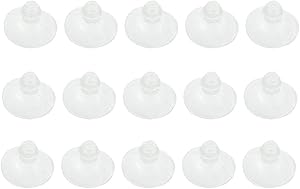 Hxchen 18mm/0.7" Furniture Desk Glass Rubber Transparent Anti-Collision Suction Cups Sucker Hanger Pads for Glass Plastic Without Hooks - (15 Pcs)