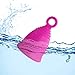Peachlife Ring Menstrual Cup with Loop Pull Tab Handle - Silicone Reusable for 10 Years - Medium Size, Medium Firm Peachcup