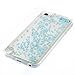 DAMONDY iPod Touch 6 Case,iPod Touch 5 Case, 3D Cute Bling Liquid Glitter Floating Quicksand Diamond Water Flowing Ultra Clear Soft TPU Case for iPod Touch 5 6th ONLY -Sliver Blue Star
