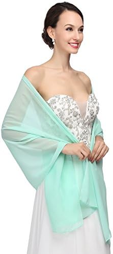 Soft Chiffon Bridal Wedding Shawl Evening Wrap Scarf for Women by MicBridal