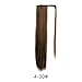 BARSDAR Straight Wrap Ponytail Extension - 26 Inch Long Straight Wrap Around Ponytails for Women, Clip in Ponytail Hair Extensions Synthetic Brown Pony Tails Hairpieces - Dark Brown & Auburn