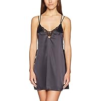 Mae Women's Satin Chemise With Lace