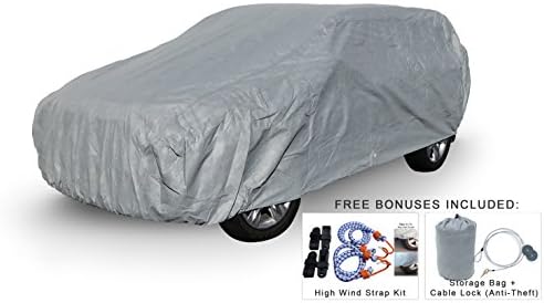 Weatherproof SUV Cover Compatible with 2015-2019 Mercedes-Benz GLA250 - Comparable to 5 Layer Cover Outdoor & Indoor - Rain, Snow, Hail, Sun - Theft Cable Lock, Bag & Wind Straps