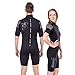 Seavenger Navigator 3mm Shorty | Short Sleeve Wetsuit for Men and Women | Surfing, Snorkeling, Scuba Diving (Surfing Black, Women's 9)