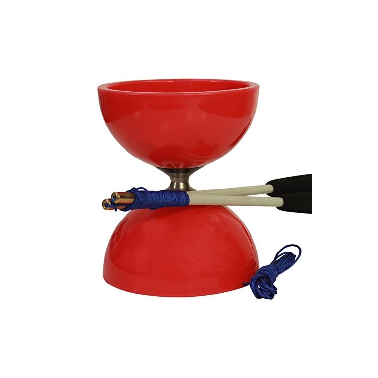 Spintastics Spinabolo Pro Triple Wide Bearing Chinese Yoyo Diabolo (red) Juggle a Lot