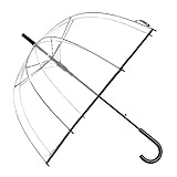 Remedios Automatic Open Transparent Clear Bubble Dome Umbrella with Black Trim