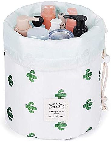 Palazen Large Capacity Lazy Cosmetic Bag Portable Drawstring Makeup Bag Travel Organizer (Cactus)