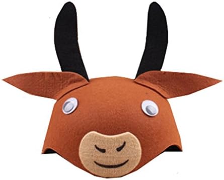 Farm Animal Cartoon Kids Mask Hat for Cosplay Halloween Birthdays Theme Party Costume