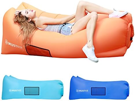 MUSTFIT Inflatable Lounger Bag Hammock Air Sofa and Pool Float 2017 Upgraded - Air Chair Hangout Bag Holds Air 50% Better - Inflatable Lounger Couch Ideal Indoor or Outdoor for Camping, Beach, Park
