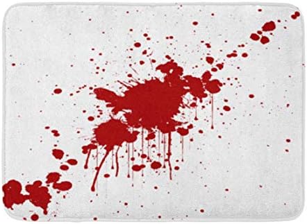 オンライン限定商品 Qdylm 100 品質保証 正規品送料無料 B0tvhtvs 新作製品 世界最高品質人気 家庭用ドアマットバスルームカーペットアウトドア インテリアドアマット血しぶき赤イラストスプラッシュスプラッシュスプラッシュ染色バスルーム装飾カーペットバス