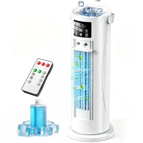 Portable Air Conditioner - 3 Speeds & Storm Mode & Mist Spray, Tower Cooling Fan with Timer, Evaporative Air Cooler 120° Oscillation for Home, Office, Bedroom - Portable AC Standing Fan