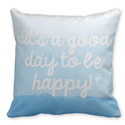 Just Redo Watercolor Happiness Quote Pillow Cushion Cover Throw Pillow Cushion